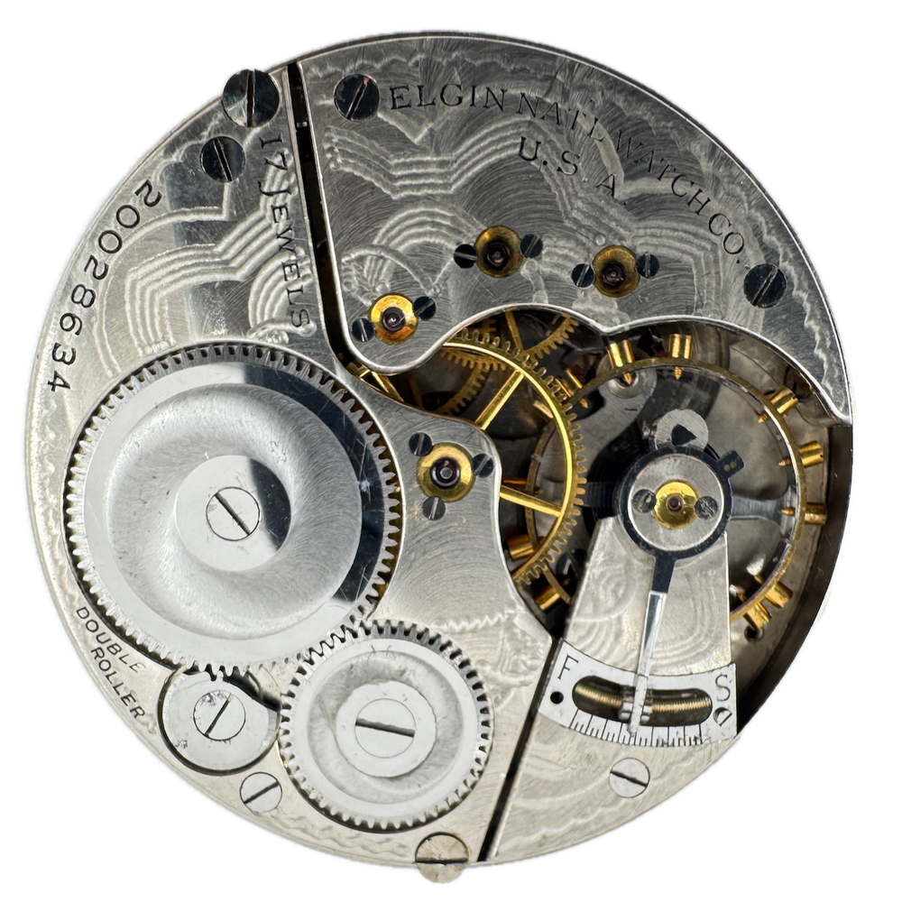 Antique 1917 Elgin 17 Jewel 16s Mechanical Pocket Watch Movement 387 USA Rusted