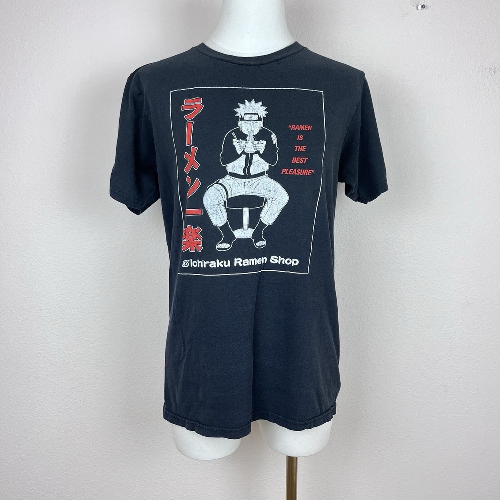 Naruto Shippuden Shirt Adult S Ichiraku Ramen Shop Graphic Anime Y2K Black