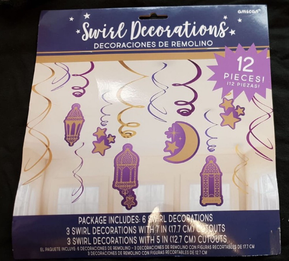 Eid Mubarak Party Decorations Hanging Swirls Muslim Islamic Ramadan Home Decor