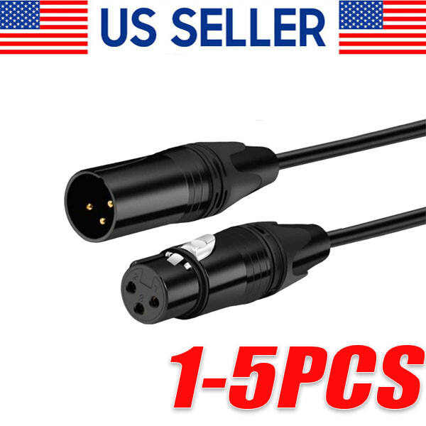 XLR Male to Female Microphone Cable Balanced 3 Pin Mic Connector Extension Cord