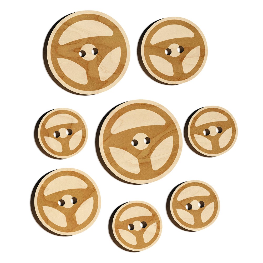 Car Steering Wheel for Driving Wood Buttons for Sewing Knitting Crochet Craft