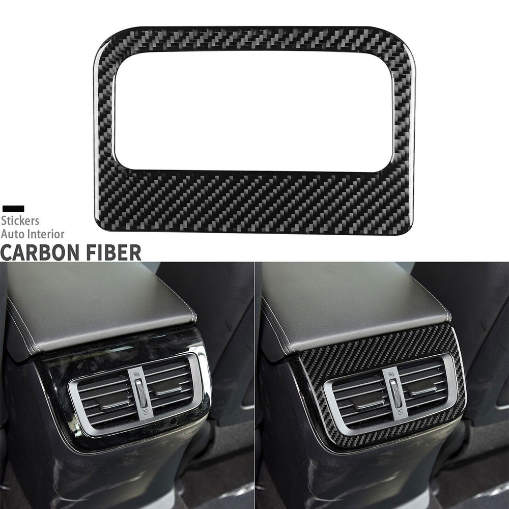 Real Carbon Fiber Rear Air Vent Outlet Panel Cover Trim For Honda Spirior 15-17