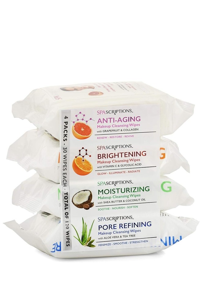 Spascriptions Anti-Aging Brightening Moisturizing Pore Refining Facial Towelettes