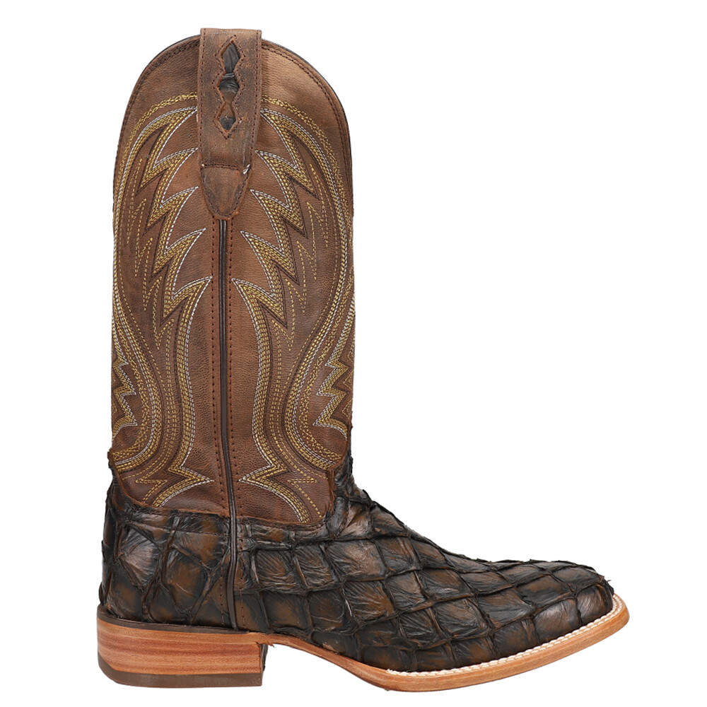 Durango Exotic Pirarucu Western Square Toe Cowboy  Mens Brown Casual Boots DDB03