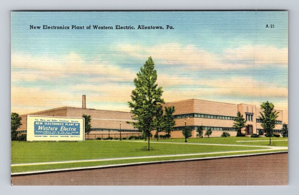 Allentown PA-Pennsylvania, Western Electric Electronic Plant Vintage Postcard