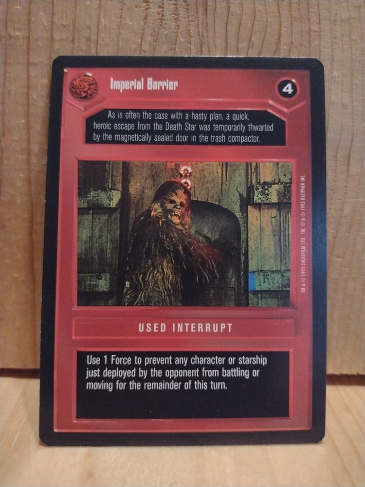 1995 Star Wars Card Game: USED INTERRUPT: IMPERIAL BARRIER  black BORDER  MC9