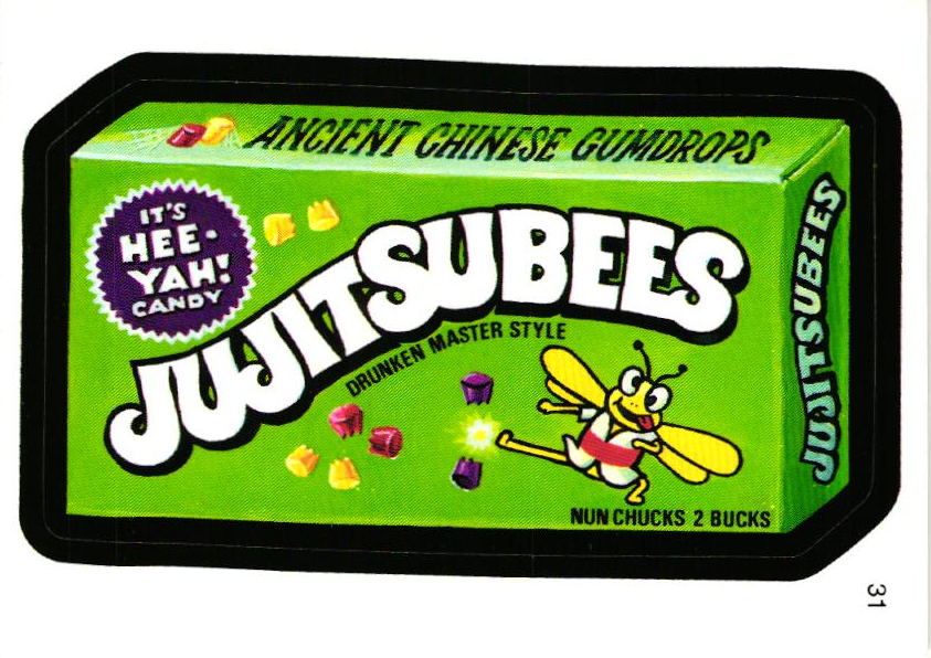 Wacky Packages Sticker Card Jujube Jujitsubees Thomas Train Candy  