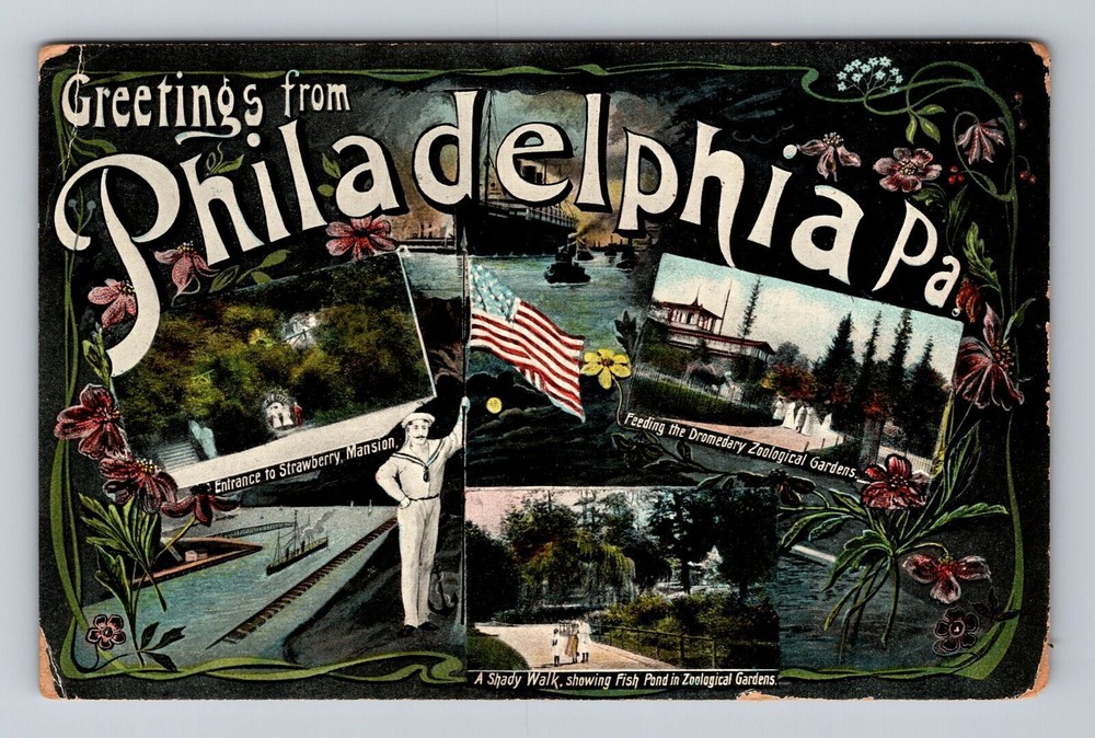 Philadelphia PA-Pennsylvania, Scenic Landmark Greetings, Vintage Postcard
