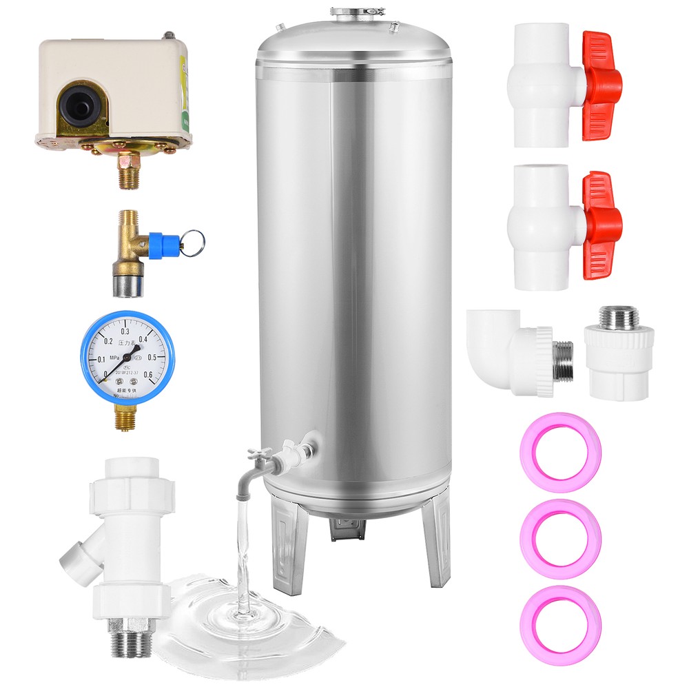 26.4/42.3/52.8/66 Gal. Stainless Steel Water Pressure Tank