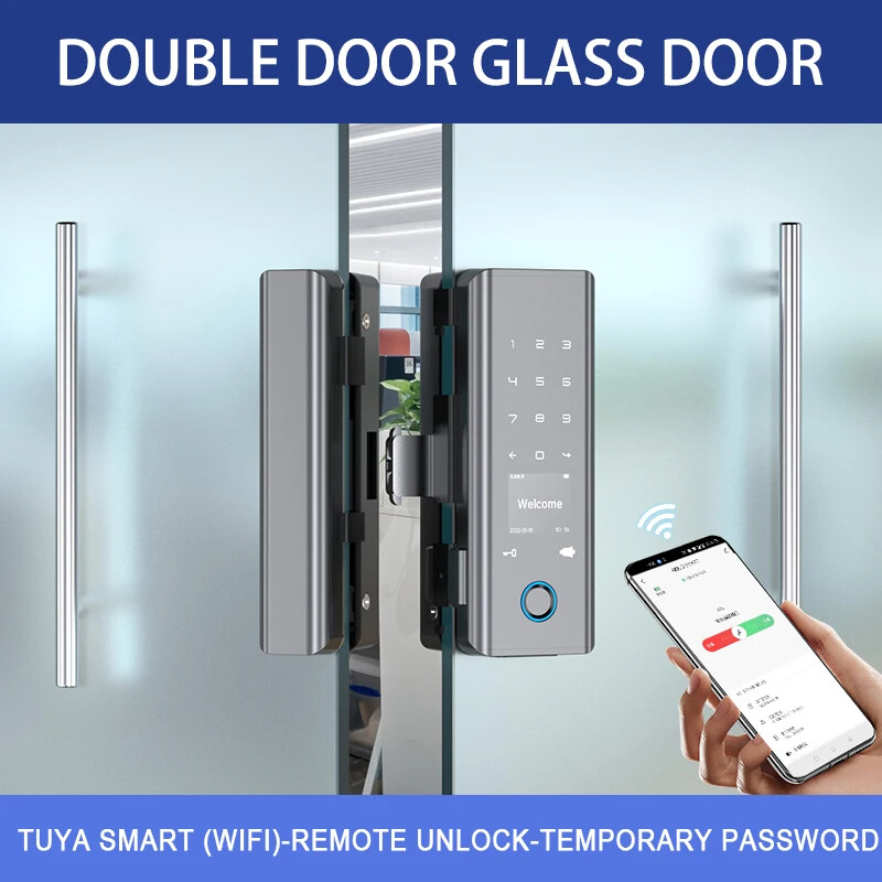 WIFI Remote Unlock Temporary Password Fingerprint Magnetic Card Glass Door Lock