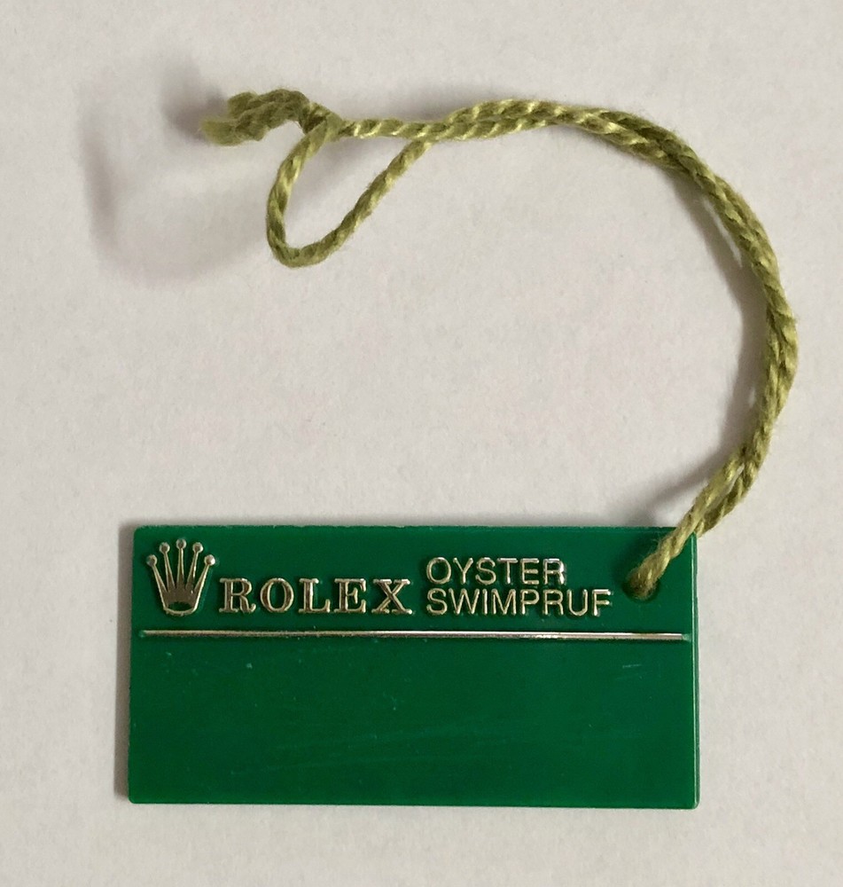 Vintage 90s Rolex Green Tag Hangtag for Submariner GMT Master Explorer Sea-Dweller Swimproof
