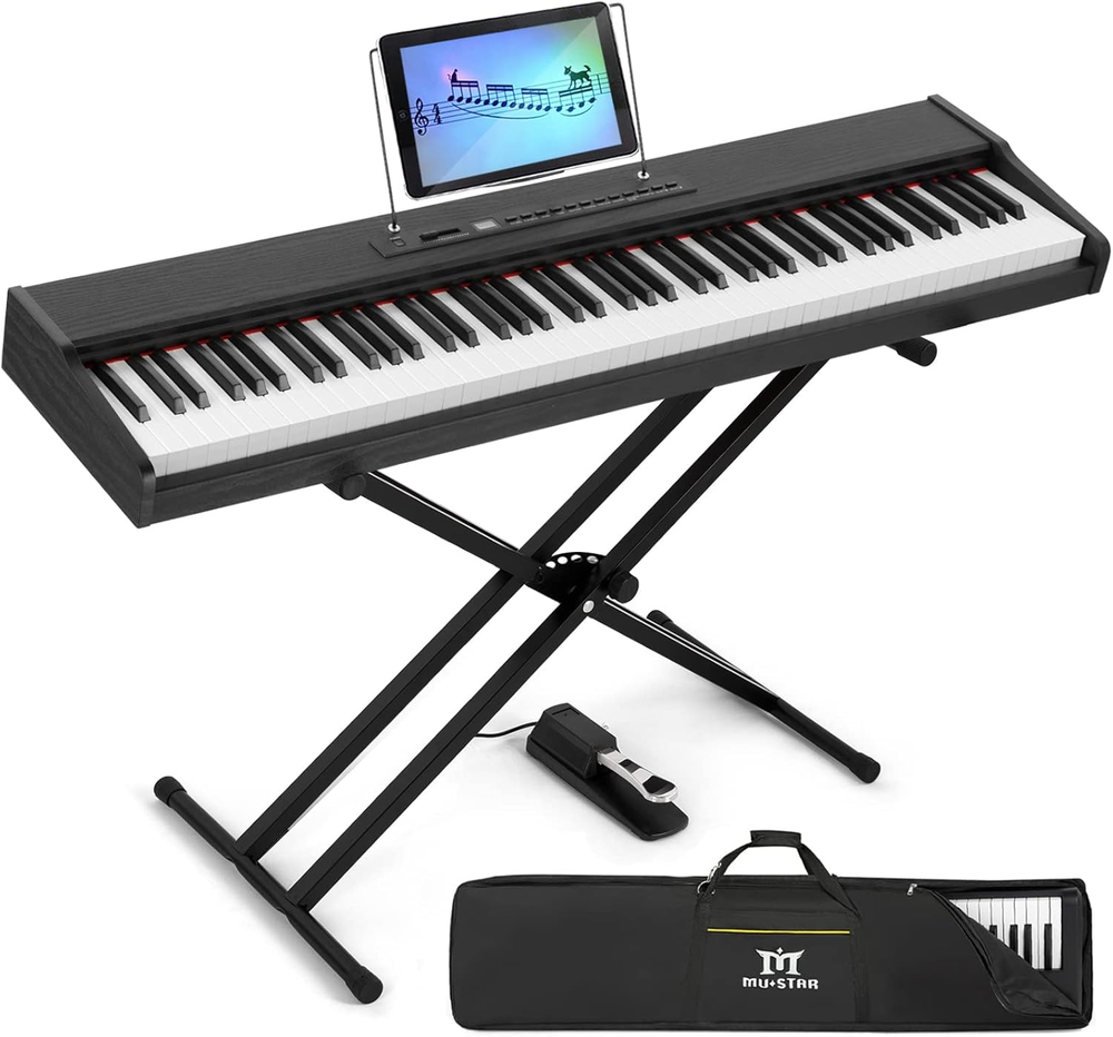 88-Key Weighted Digital Piano with Stand and Semi-Weighted Keyboard ME