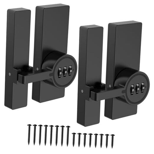 180-Degree Keyless Flip Latch for Sliding Barn Doors – No Adhesive Needed-image