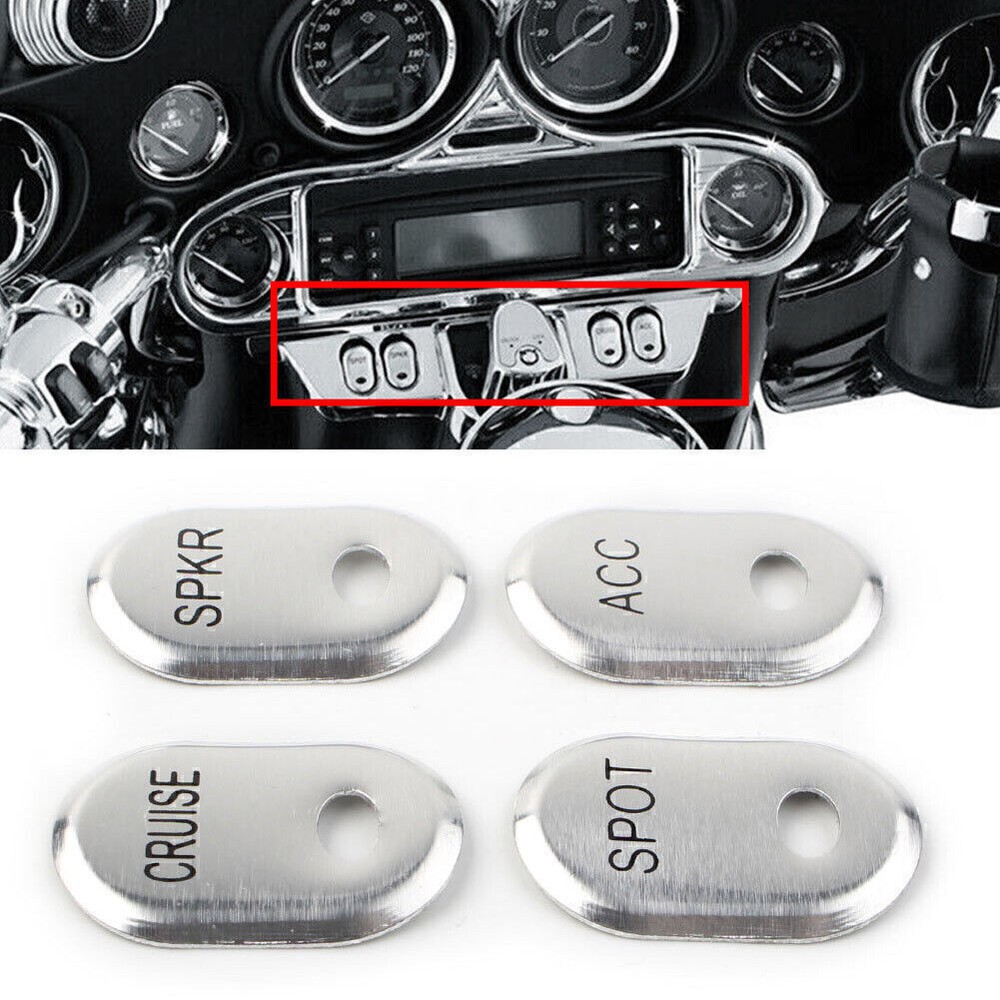 Chrome Brushed Panel Switch Covers For Harley Touring Electra Glide Road Glide