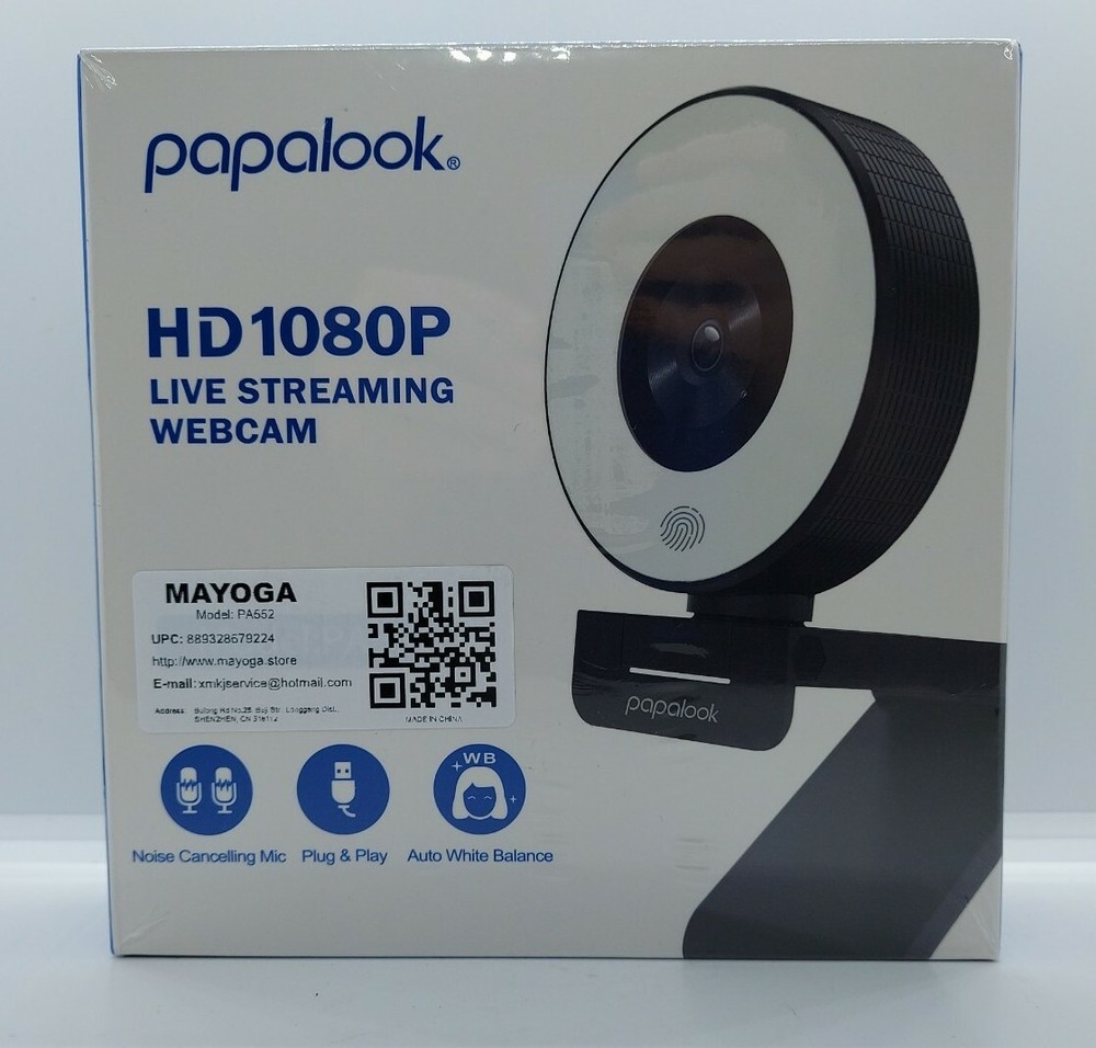 Papalook PA552 1080P потоковое видео веб-камера со студийным кольцом света новый-image