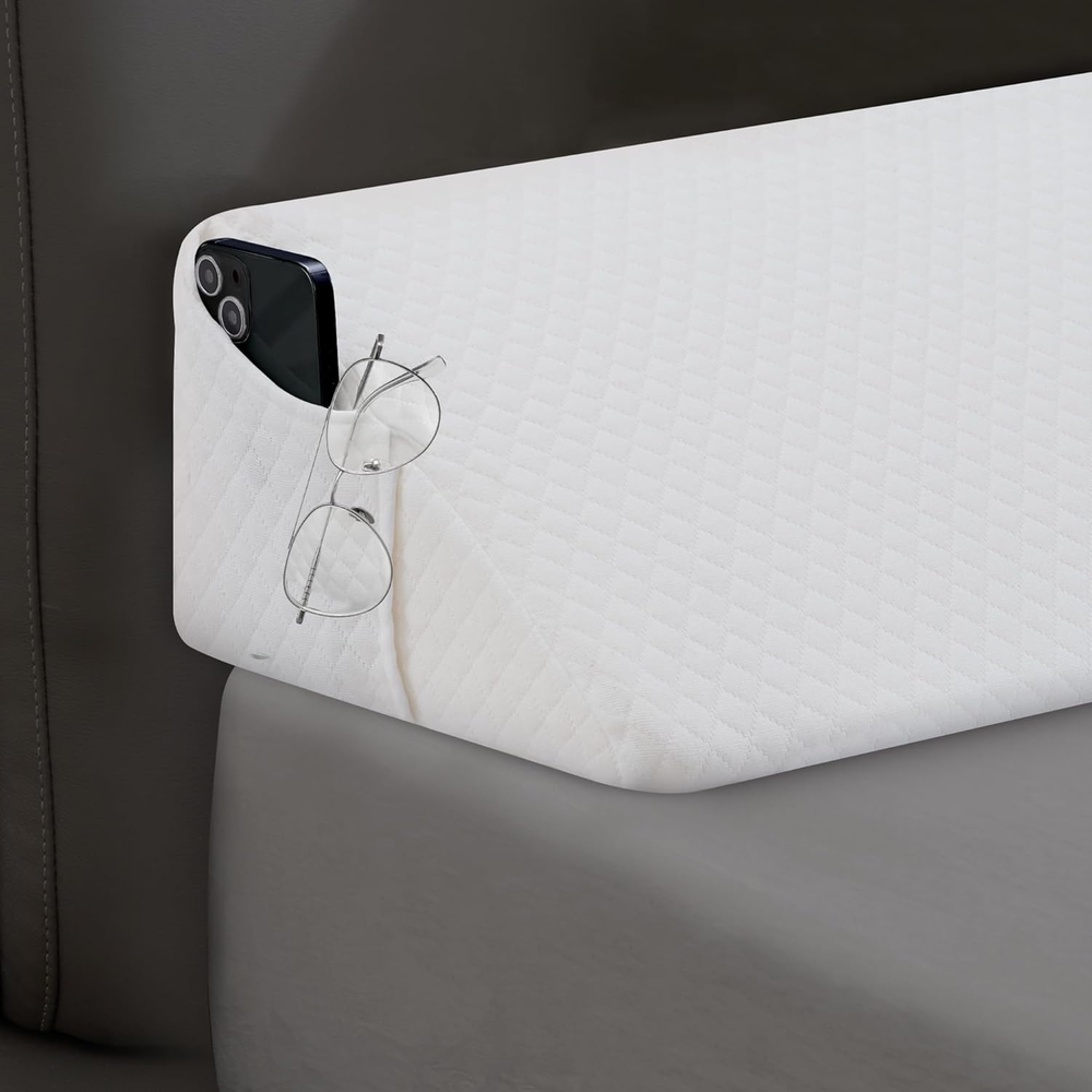 Memory Foam Queen Bed Wedge Pillow – Headboard Gap Filler 0-8 Inches