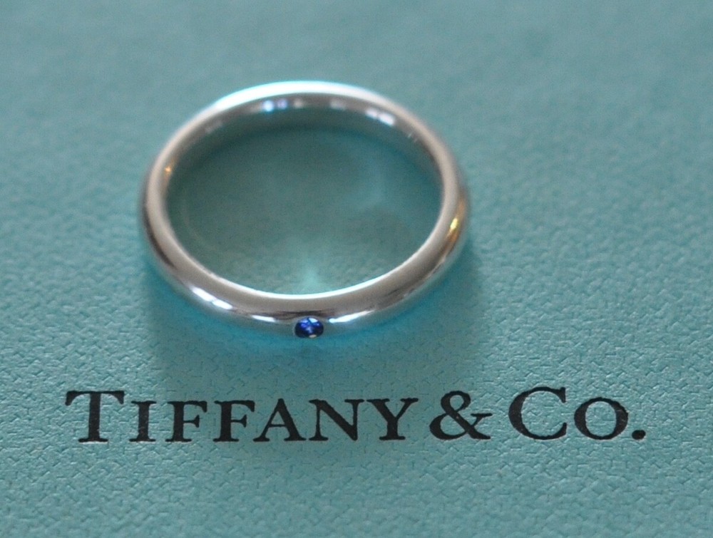 Tiffany & Co. Elsa Peretti Ring Sterling Silver 925 With Sapphire Size  5 1/2 US