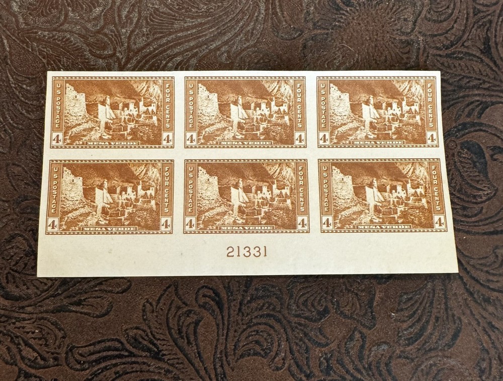 Vintage No. 759 Plate Block Unused Not Perforated Collectible Stamp 📫