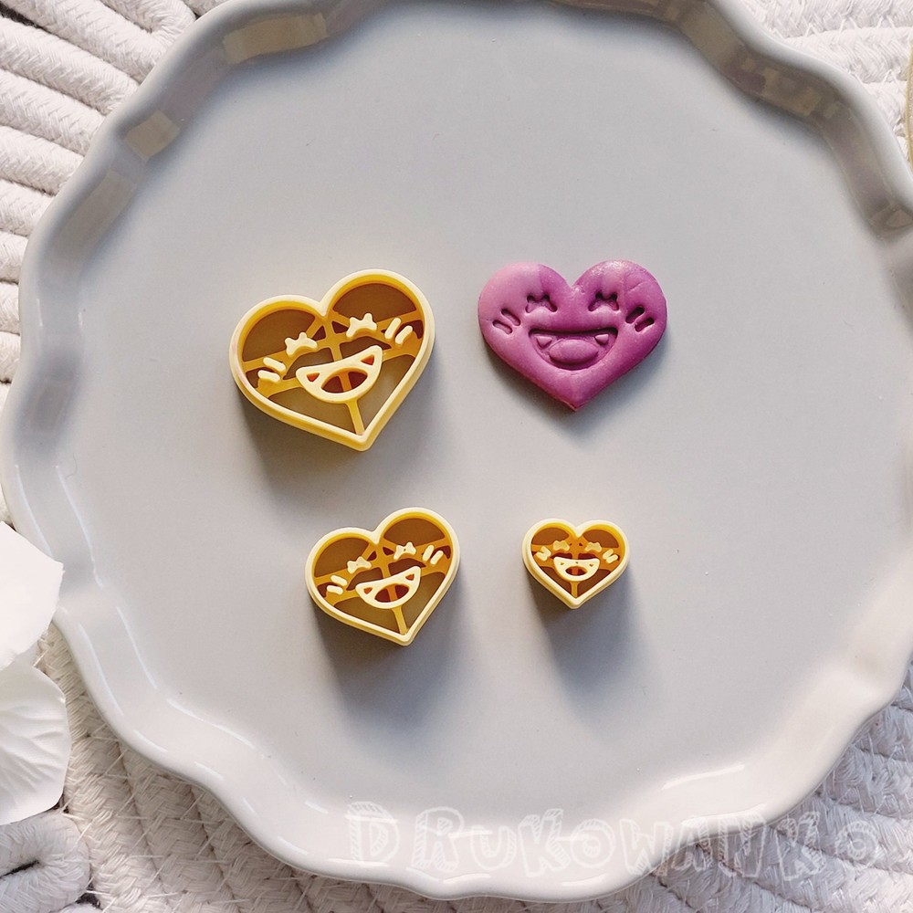 Heart Hearts Love Valentines Present 6 Polymer Clay Cutter For Earring