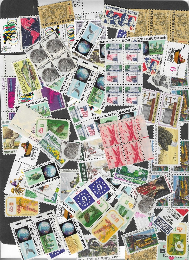 ASSORTED 6-cent POSTAGE STAMPS: 25% OFF FACE VALUE!!