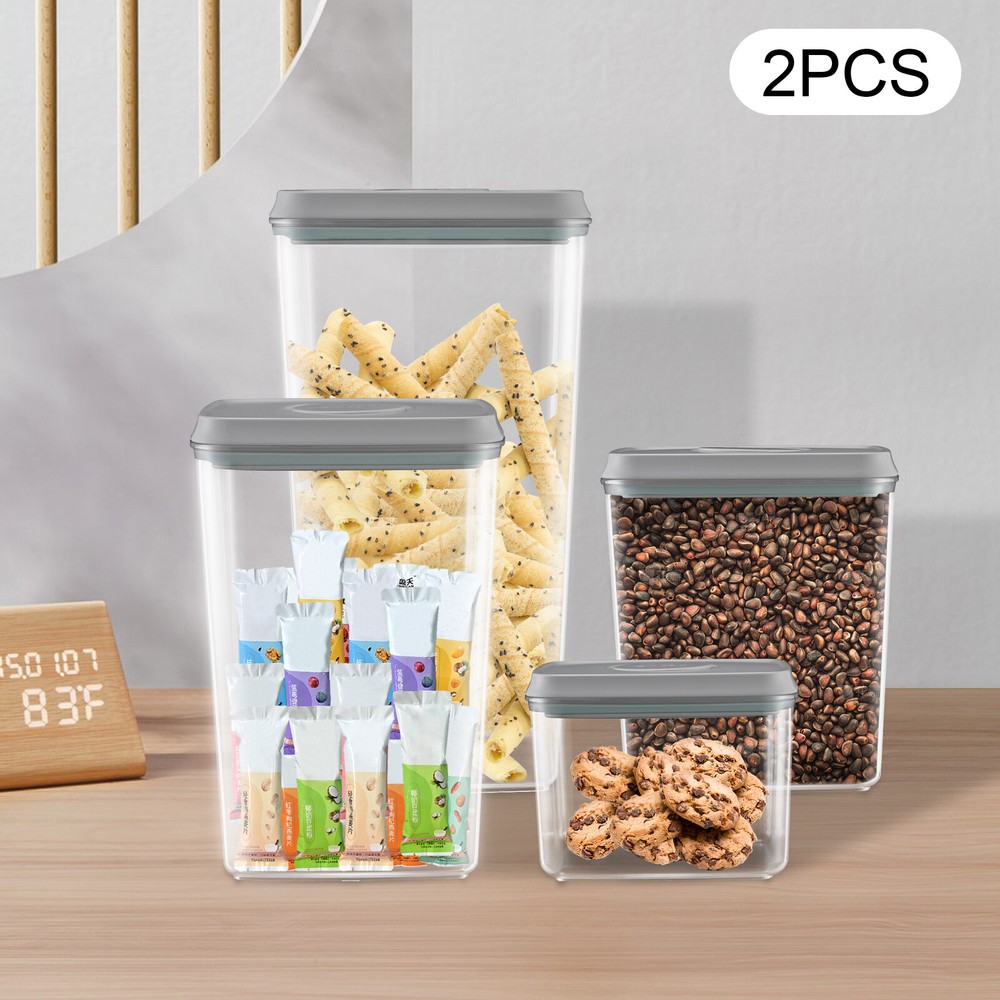 8*Leakproof Pop Airtight Food Containers Flour Cereal Snacks&Pantry Organization
