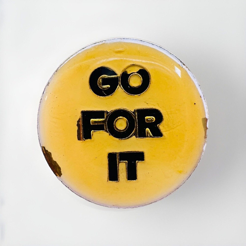 Vintage Go For It Novelty Lapel Hat Pin AV