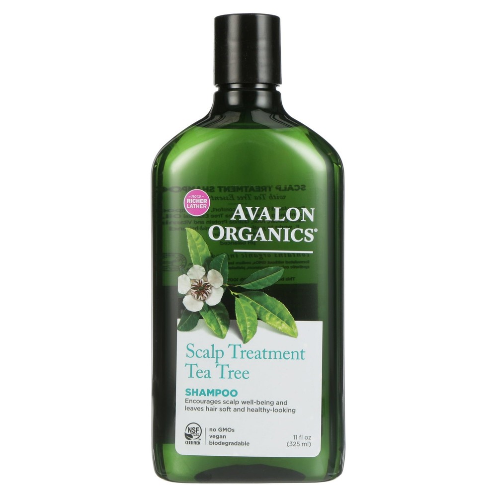 Avalon Organics Scalp Hair Treatment Shampoo Tea Tree, 11 oz (6 Pack)