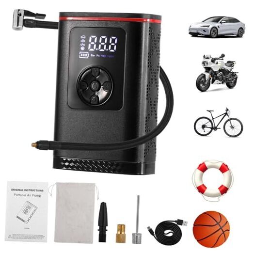 Tire Inflator Portable Air Compressor- 150 PSI Cordless Tire Pump with