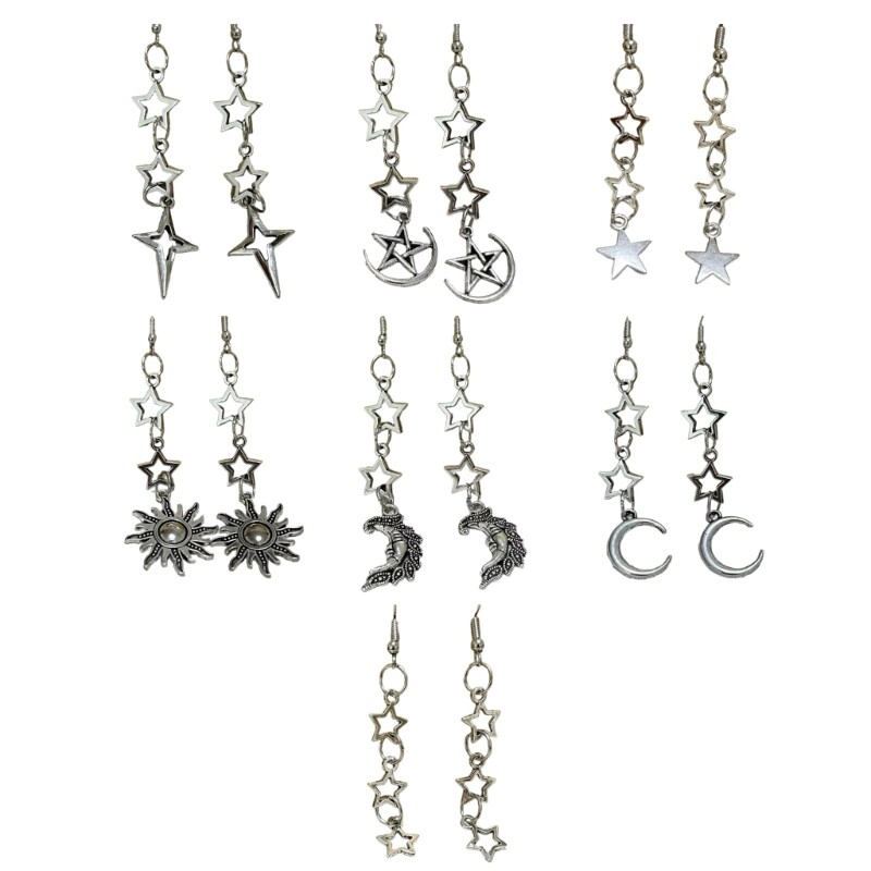 Fashion Hollow Star Pendant Earrings Statement Jewelry Women Girls