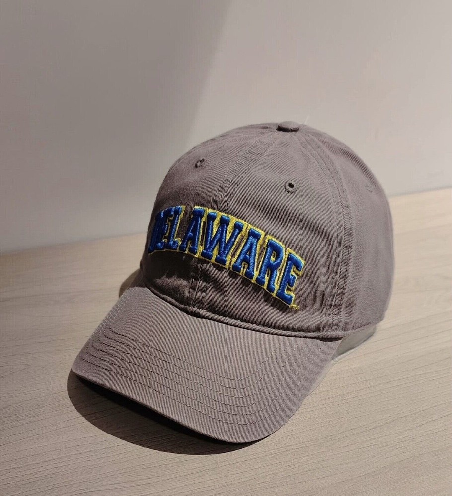 Delaware Adjustable Cap | Gray Baseball Hat with Embroidered Logo