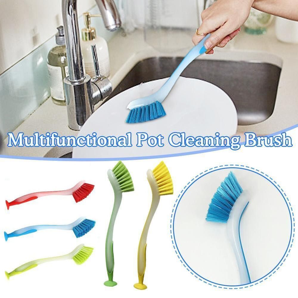 Sink Clean Bowl Dish Cleaning Brush Washing Brush Kitchen Suction Cup Brush