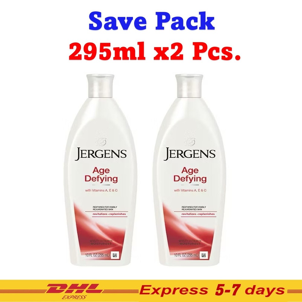2x Jergens Age Defying Body Lotion – Revitalizing Moisturizer 295ml for Dry Skin