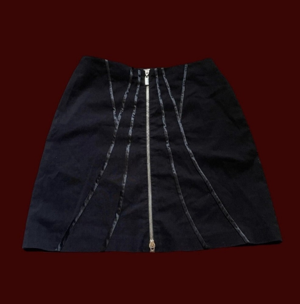 Vintage y2k Cache Skirt Women's 4 Zipper Lip Service Style Stretch Black