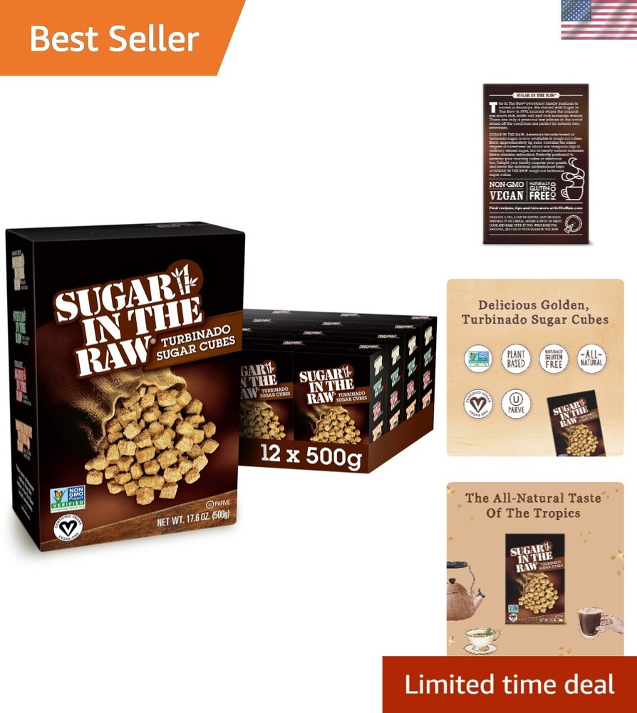 Sugar Granulated Turbinado Cane Sugar Cubes, No Added Flavors or erythritol, ...