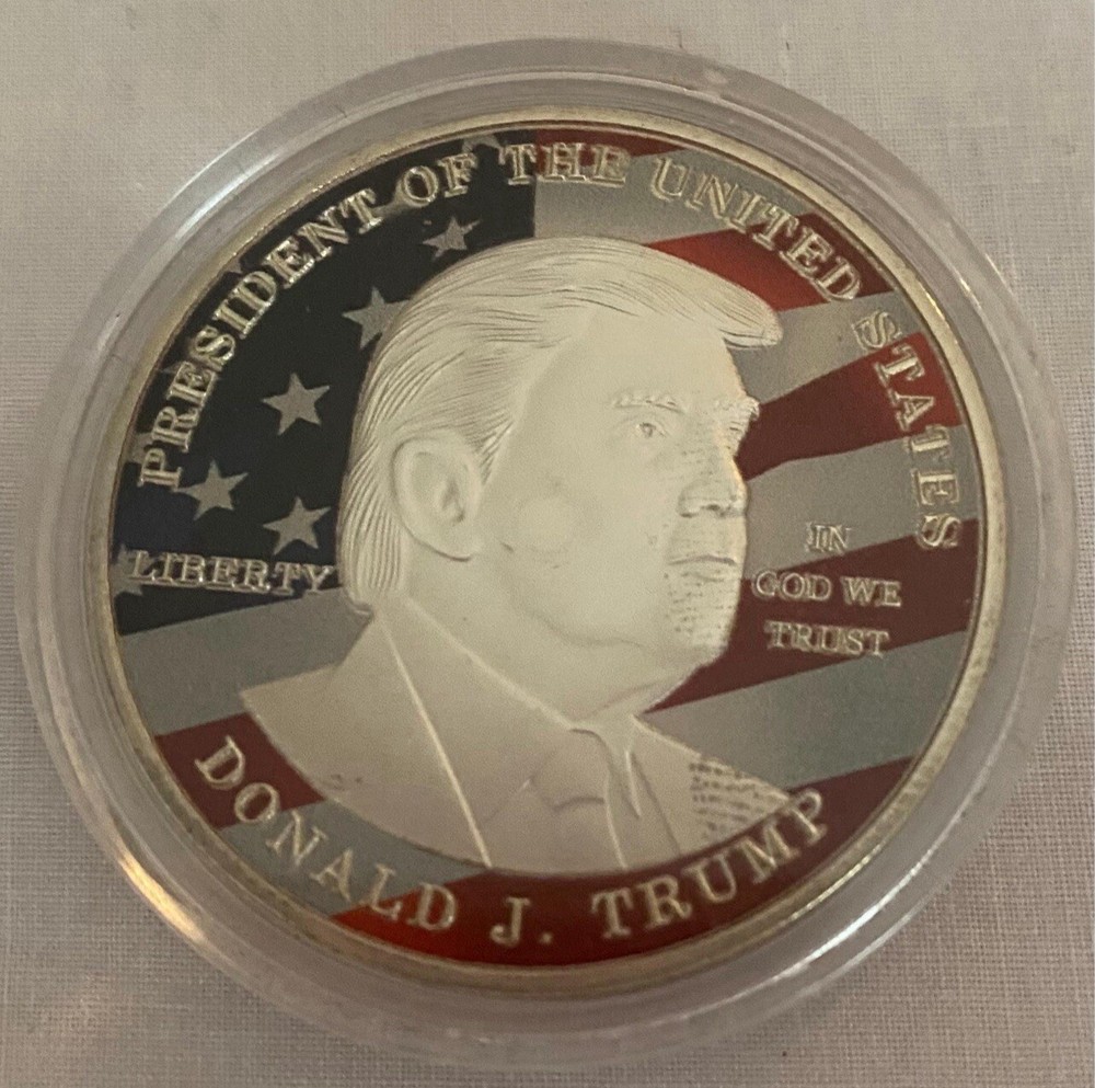 1.5 in diameter commemorative coin of Donald Trump’s First Presidency