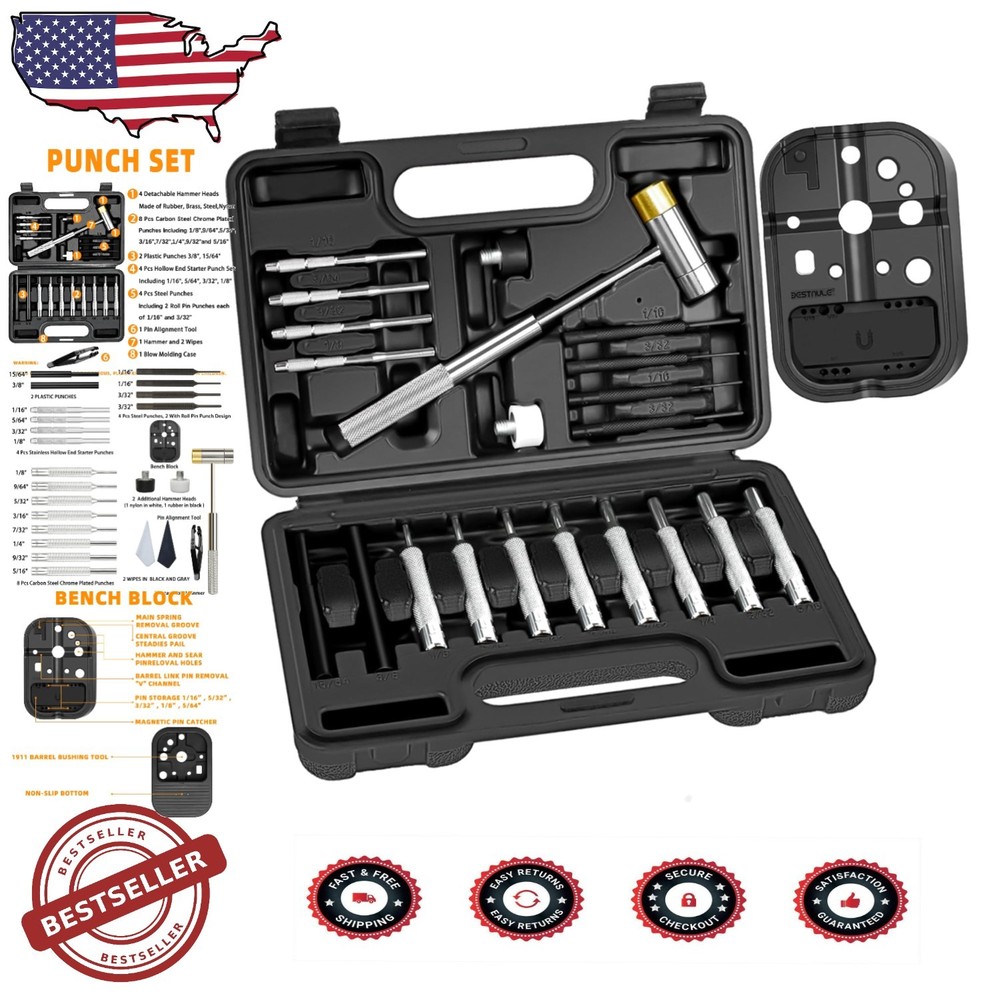 Professional Quality 12-Piece Punch Set with Detachable Hammer for Maintenance