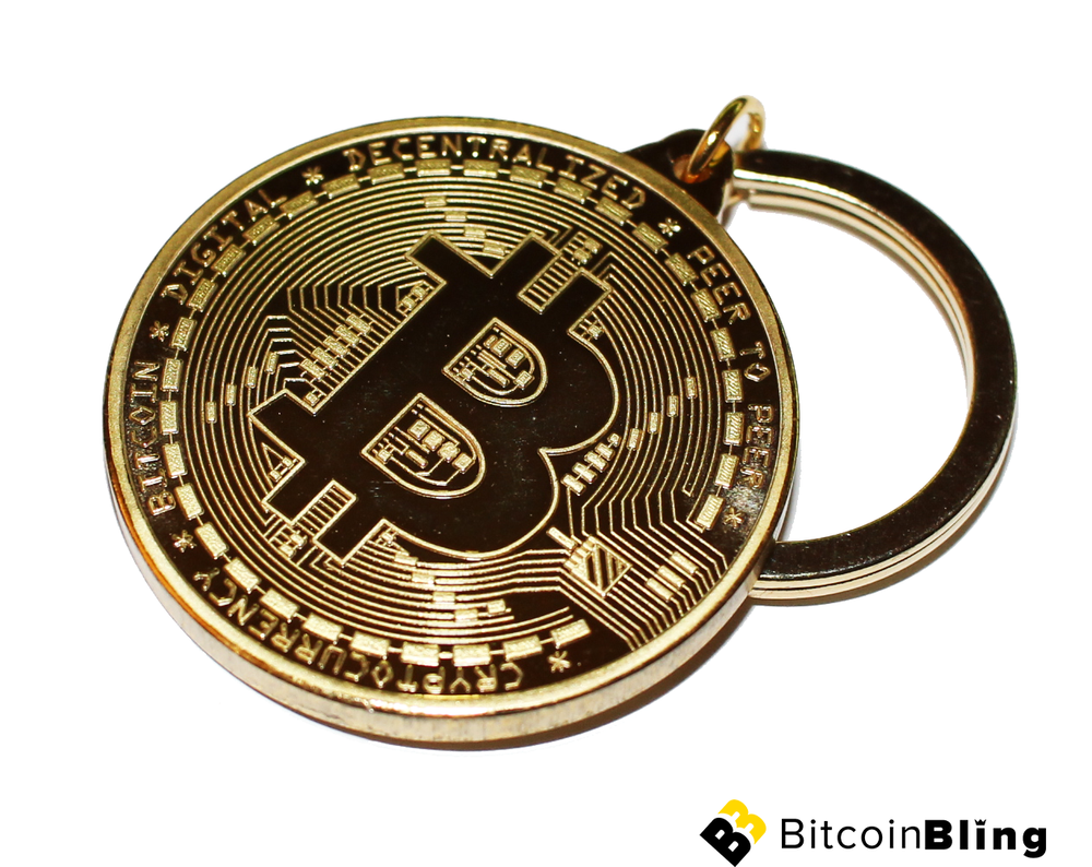 Bitcoin Keychain Gold Plated Cryptocurrency Gift by BitcoinBling-image