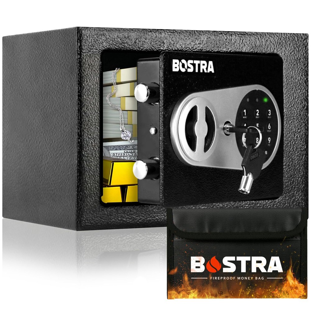 Bostra 0.23 Cu Ft Digital Safe Box with Keypad and Sensor Light Fireproof