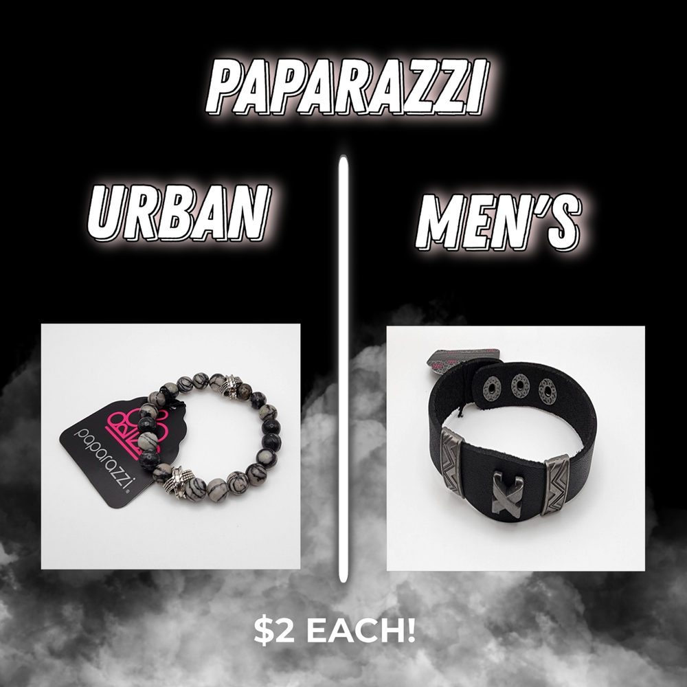 Paparazzi Urban Items! **Pull Tie Bracelets and Men's!**