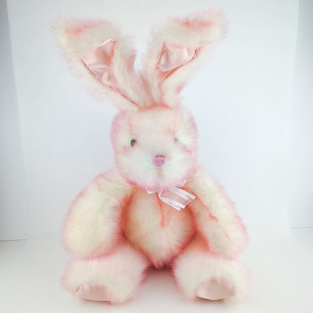 People Pals Plush Bunny Rabbit Pink Shimmery Iridescent Stuffed Animal