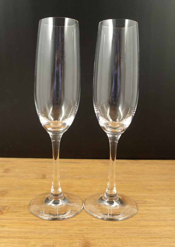 2 Spiegelau Fluted Champagne Glasses 8 5/8'' Clear Glass