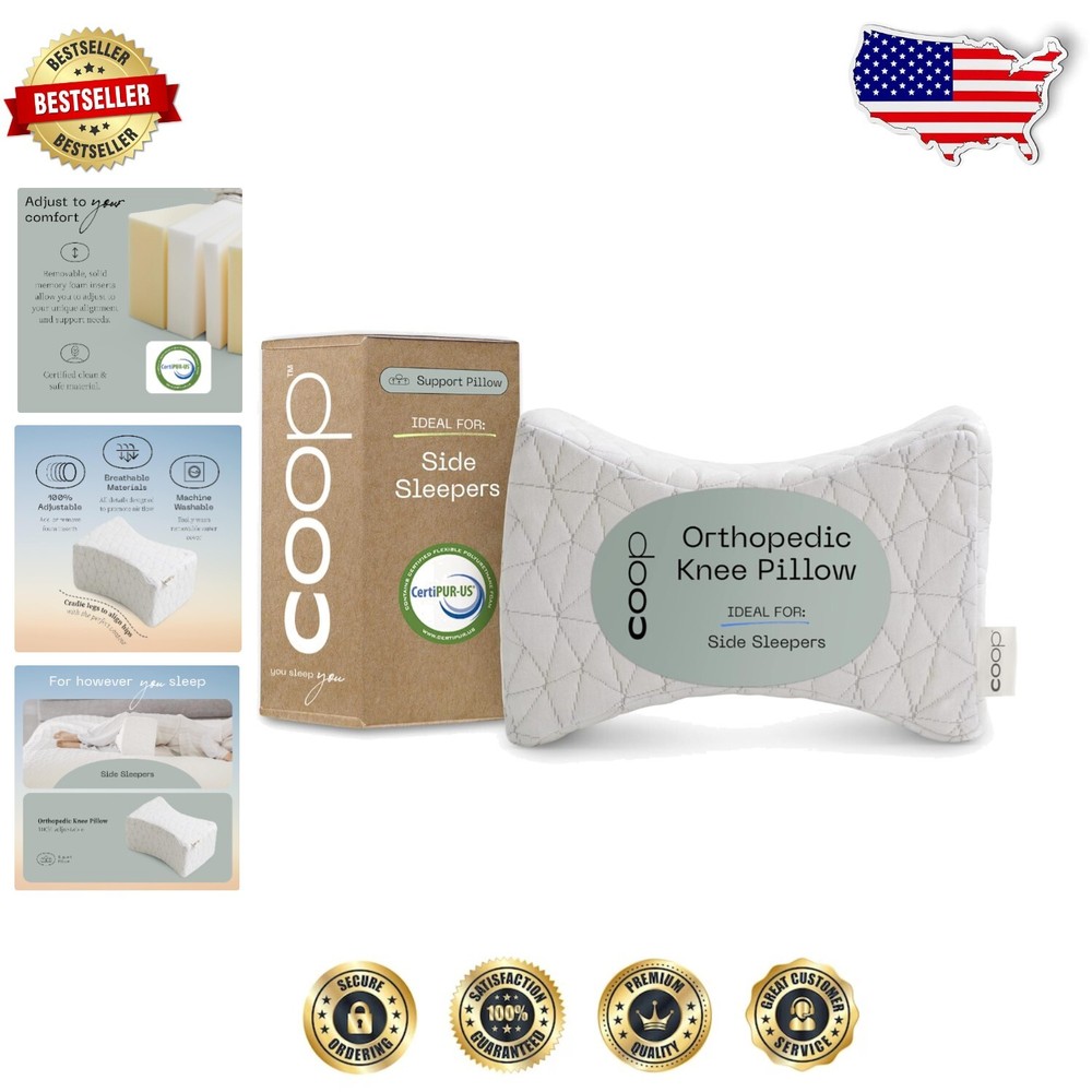 Thermoregulating Knee Pillow with Removable Inserts for All Sleepers