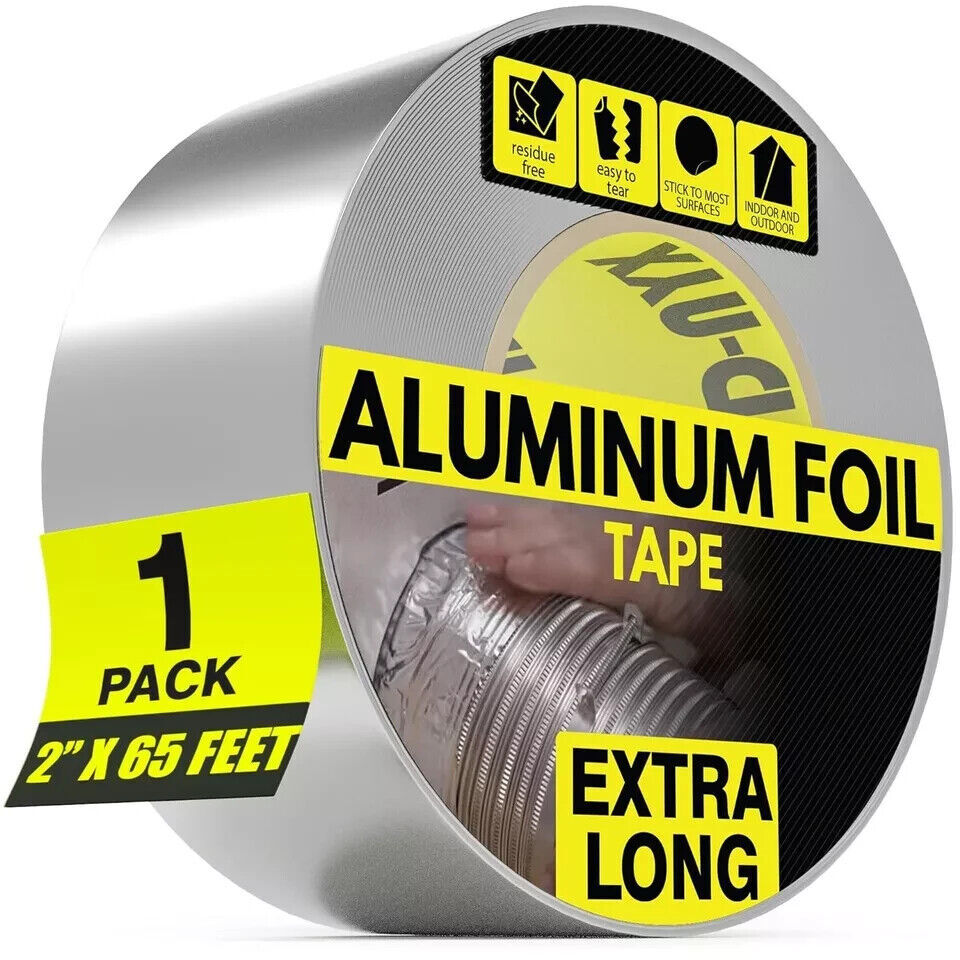 Aluminum Foil Duct Tape 2 inch (3.9 mil) Heavy Duty High Temperature Sealing