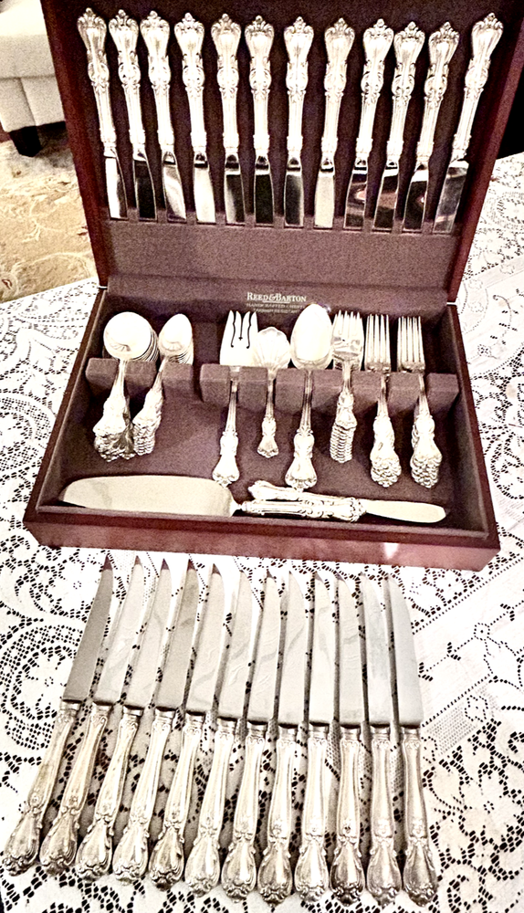 MARLBOROUGH BY REED AND BARTON 77-PIECE STERLING SILVER FLATWARE SET (SERVES 12)