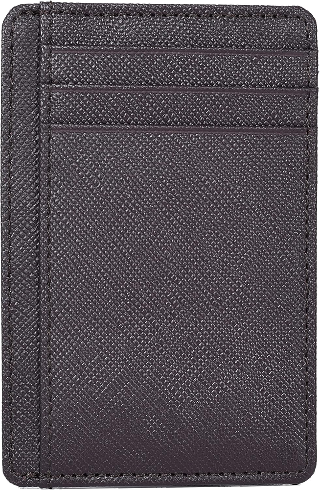 Slim RFID-Blocking Minimalist Leather Wallet for Men & Women – Front Pocket Design