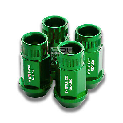 4 X NRG M12 X 1.5 ANODIZED ALUMINUM LUGNUT/WHEEL LOCK FOR HONDA TOYOTA GREEN