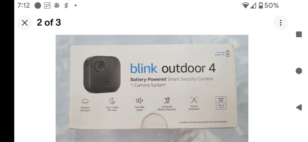 Blink Outdoor 4 Wireless Smart Security Camera 4th Gen Black B0B1N5HW22