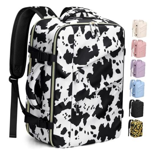 Waterproof 17 Inch Cow Print Laptop Backpack for Women & Men Travel