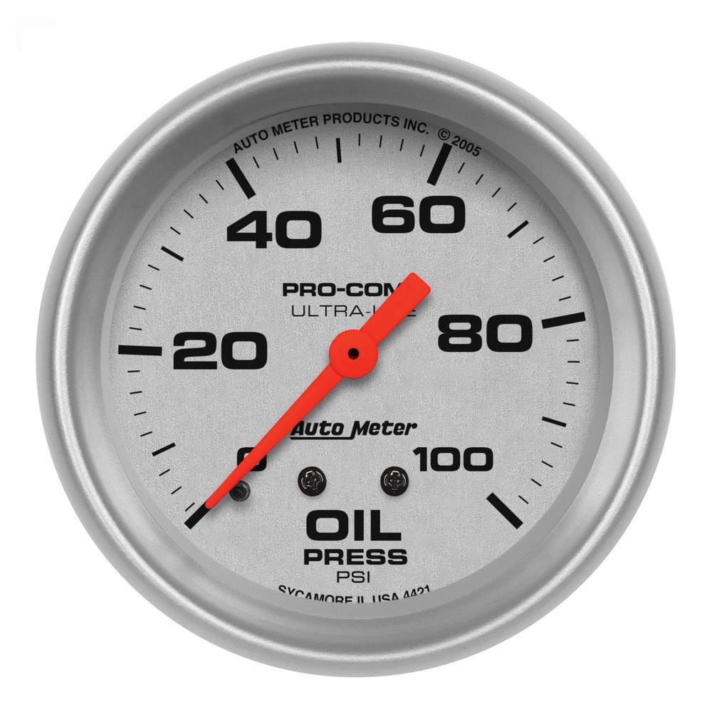 AutoMeter 4421 2-5/8in 100psi Mechanical Oil Pressure Gauge