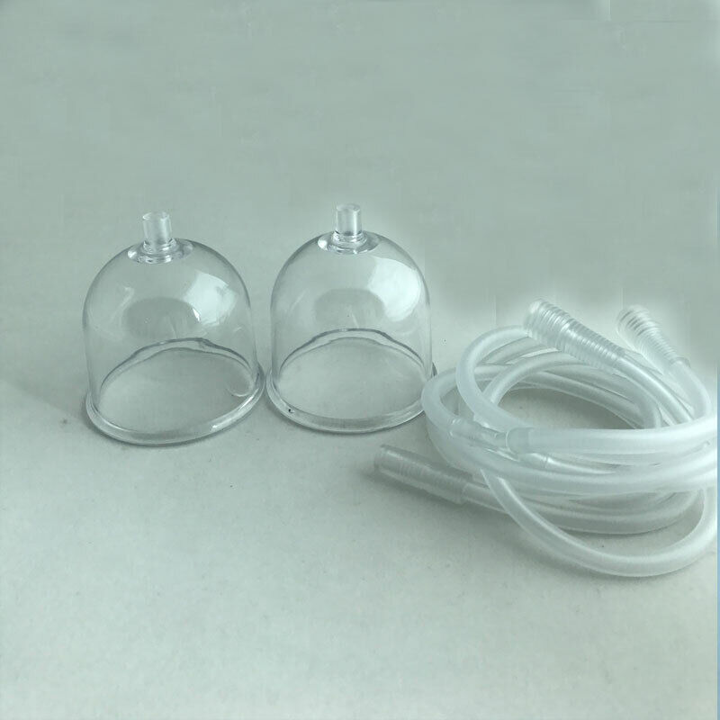 1Pair 9cm Vacuum Cupping Cups Replacement With Pipe For Vacuum Spray SPA Machine